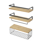 3 PCS Multi Functional Wall Mounted Storage Shelf Space Saving Home Decor