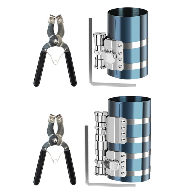 Car Piston Ring Compressor and Pliers Tool Set Engine Repair 4 inch 6 inch