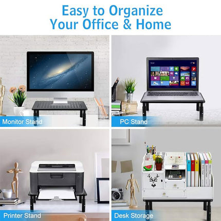 3 Height Adjustable Monitor Riser Laptop Printer Computer Stand Desktop Shelf