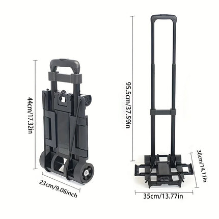 Foldable Shopping Trolley Cart Portable Luggage Carrier For Travel Grocery Use