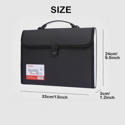 Portable 13 Layer File Bag Organizer for Office School Document Storage Handheld