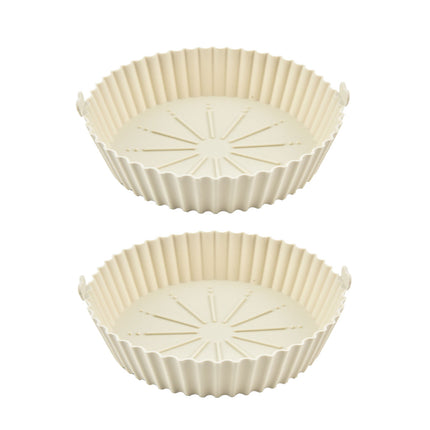 2PCS Silicone Air Fryer Baking Pan Round Household Tray Reusable Non Stick