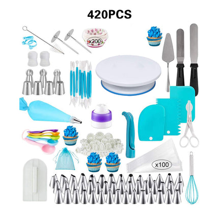 420PCS Cake Turntable Decorating Kit Tools For Baking Cake Decoration Supplies