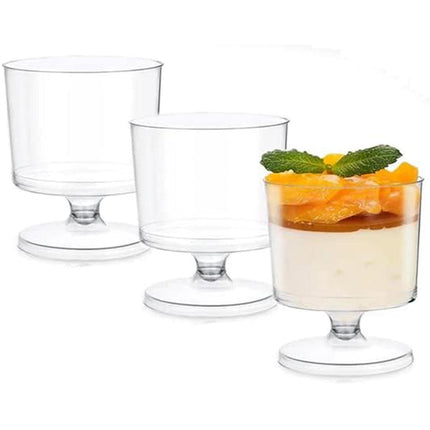 30pcs Clear Hard Plastic Mousse Cake Cup Pudding Ice Cream Dessert Serving Cups