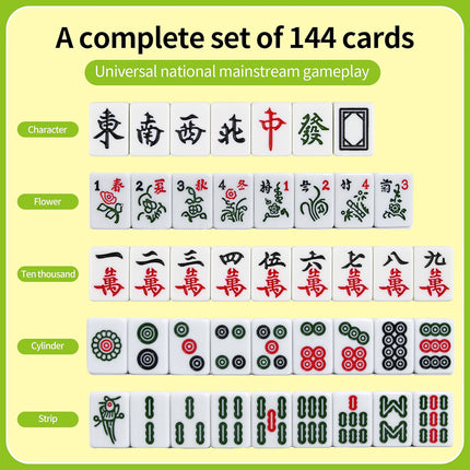 Portable Mini Mahjong Set Compact Size for Travel Home Family Gatherings Durable