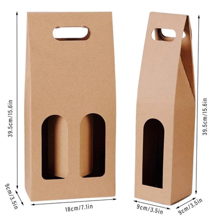 30pcs Kraft Paper Wine Box for Gift Packaging Portable Wine Bottle Storage Box