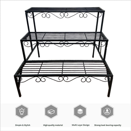 Metal Plant Stand 3 Tier Garden Shelf Flower Pot Rack Indoor Outdoor Display