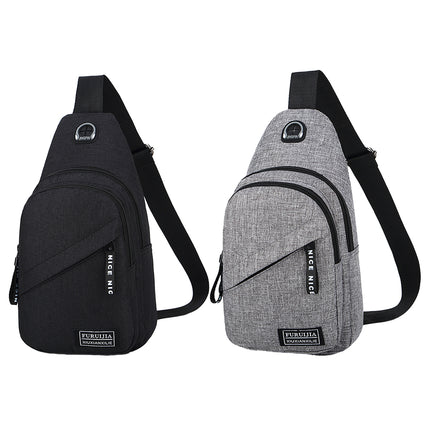 Large Capacity Crossbody Bag With Headphone Jack Durable For Daily Travel Work