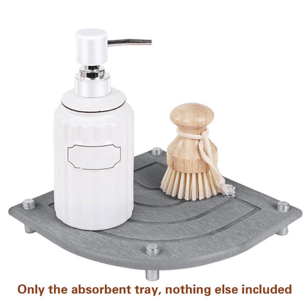 Drain Mat Tray Set Countertop Dish Drying Organizer With Metal Feet For Kitchen