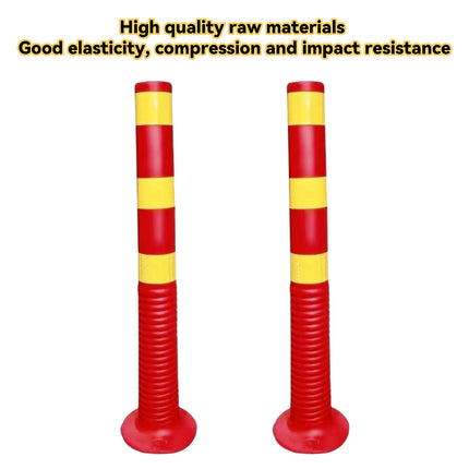 2PCS Road Warning Post Flexible Traffic Bollard Reflective Parking Driveway