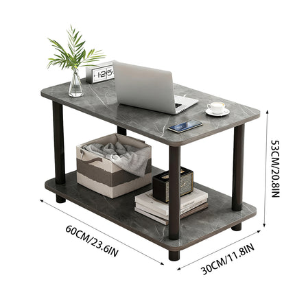 2 Tier Narrow Table Space Saving for Bedroom Living Room Side Table Organizer