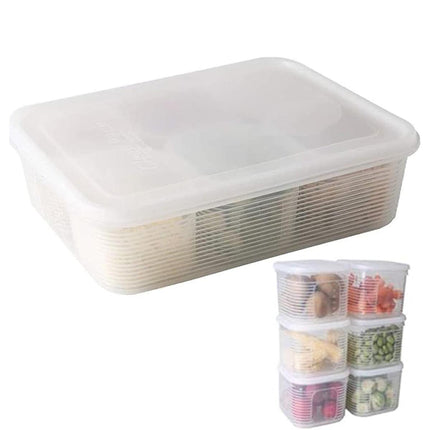 Crisper Refrigerator Storage Box Plastic Sealed Food Compartment Organizer Set
