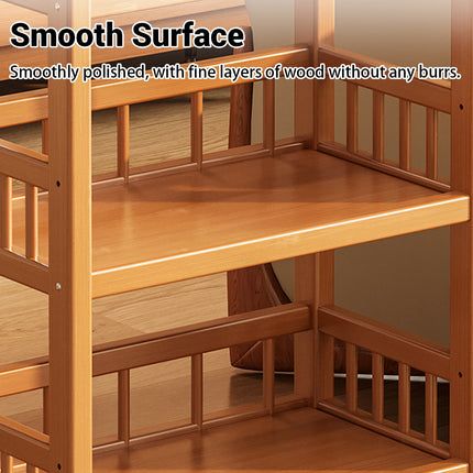 3 Tier Movable Storage Rack with Wheels Sturdy Bamboo for Kitchen Storage Use
