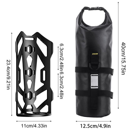 Bike Fork Bag 5L Waterproof TPU Roll Top Front Fork Storage Pouch Universal