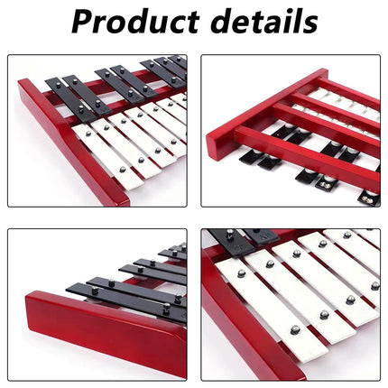 25-Tone Aluminum Plate Xylophone Hand-Strike Kids Music Learning Early Education