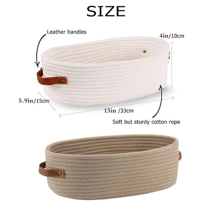 Oval Storage Basket with Handles Shelf Organiser Bin Laundry Toy Container