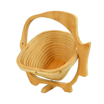 Foldable Bamboo Decorative Basket Collapsible 26x14x30cm Fish Pineapple Elephant