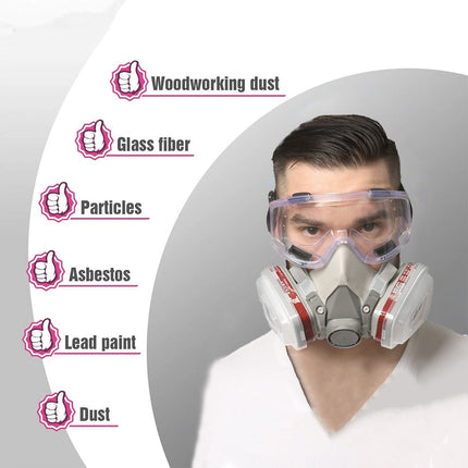 8PCS 6200 Protective Face Mask Respirator with 2 Filters for Painting Sanding