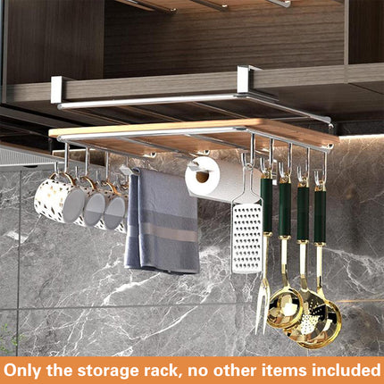 Cabinet Hanging Storage Rack Stainless Steel Silver Kitchen Organiser