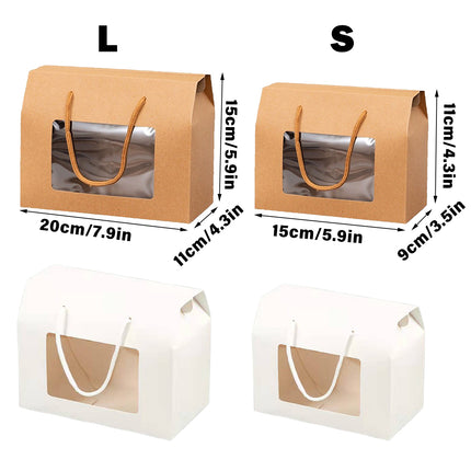 20pcs Window Handle Gift Box Folding Paper Biscuit Packaging Box for Party Favor
