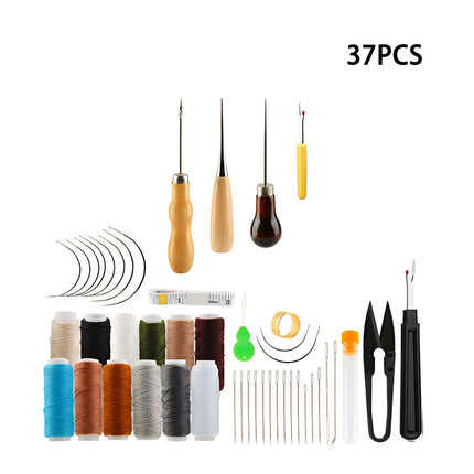 Hand Sewing Kit Canvas Leather Craft 31 or 37PCS Big Eye Needles Cotton Thread
