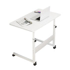 Adjustable Bedside Table with Wheels Laptop Desk Overbed Table