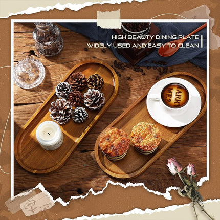 8pcs Wooden Cake Tray Home Serving Tray for Treats Snacks and Desserts Use