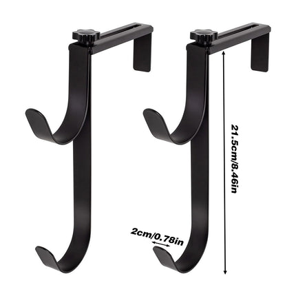 2PCS Pool Towel Hooks Punch Free Metal Double Hook Wall Mount Holder Portable