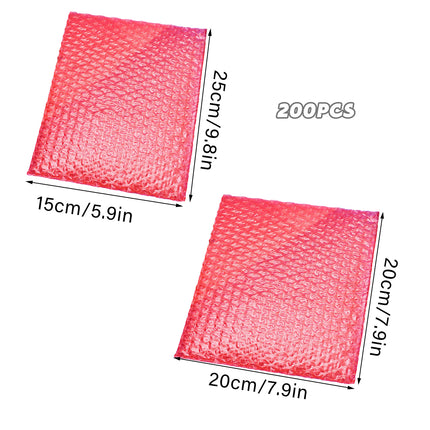 200pcs Red Bubble Bag Mailing Envelope Express Packaging Padded Bag for Shipping