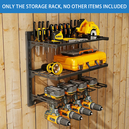 Wall Mounted Electric Drill Tool Rack Garage Screwdriver Storage Organizer