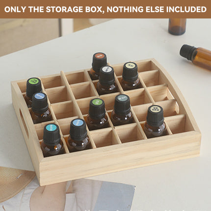 Essential Oil Tray 15ml Capacity 30 Grid Solid Wood Organize Display Storage