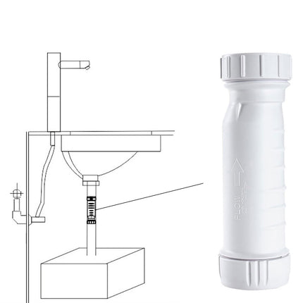 White Waterless Self Sealing Waste Valve Inline Trap Bath Basin For Caravan RV