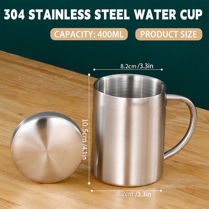 400ml Thickened Double Layer Insulated Stainless Steel Cup Portable Durable