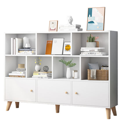 Home Bookcase Storage Cabinet With Doors For Living Room Bedroom Space Saving