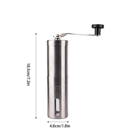 Stainless Steel Manual Coffee Grinder Ceramic Burr Portable Silver Black