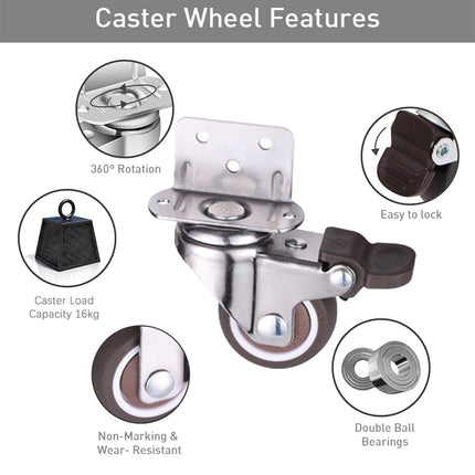 L Type Furniture Casters 4pcs 90-Degree Right Angle Small Wheel Furniture Wheels