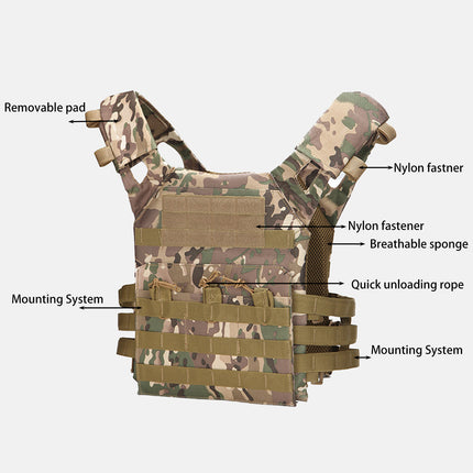 Outdoor Tactical Vest Adjustable Utility Vest Airsoft Paintball Gear