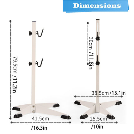 Adjustable Bicycle Floor Parking Stand White