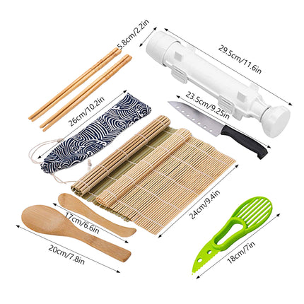 Sushi Making Tool Set for Home Kitchen DIY Sushi Rolls Professional Grade