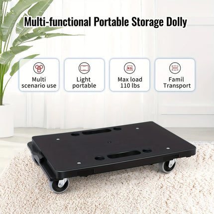 Heavy Duty Rolling Utility Cart for Office Warehouse Silent Portable Trolley