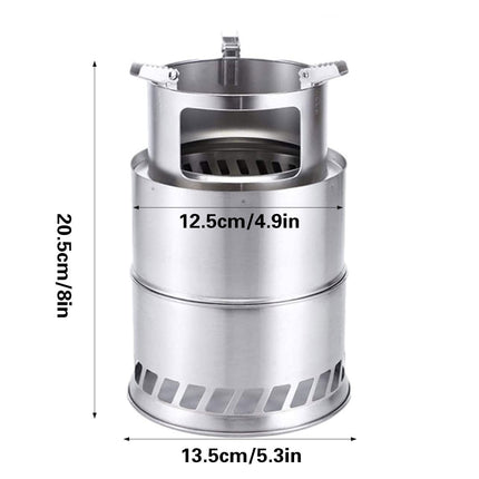 Outdoor Portable Windproof Wood Stove High Heat For Camping Hiking Travel