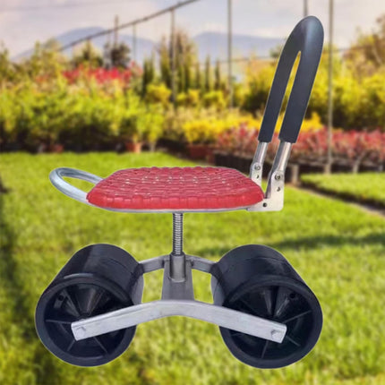 Greenhouse Garden Mobile Wheeled Stool Sturdy Durable Non Slip Seat Easy to Move