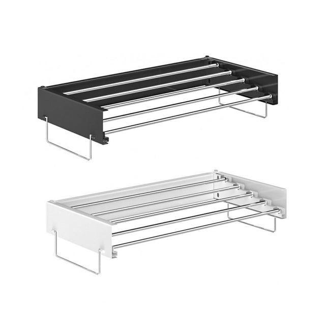 Wall Mount Foldable Clothes Drying Rack Sturdy Material Space Saving Balck/White