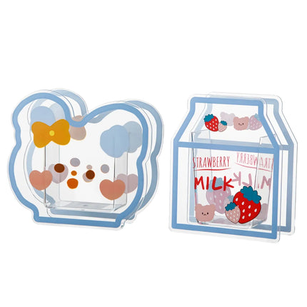 Acrylic Cartoon Pen Holder Cute Desk Organizer for Pens Pencils Stationery
