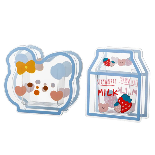 Acrylic Cartoon Pen Holder Cute Desk Organizer for Pens Pencils Stationery