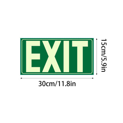 Glow in the Dark Exit Sign Stickers 10 Pack 30x15cm