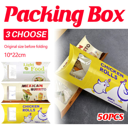 50PCS Baking Meat Roll Takeaway Containers Food-Safe Leak-Proof For Food Storage