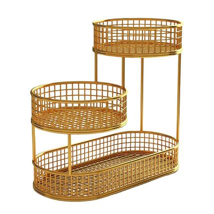 Fruit Basket 3 Tier Aesthetic Metal Stand for Kitchen Counter Dining Room Use