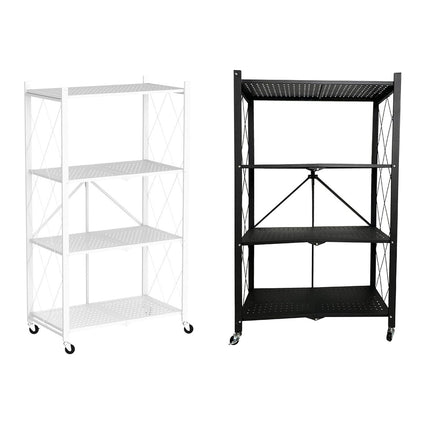 Foldable 4 Tier Kitchen Storage Rack on Wheels
