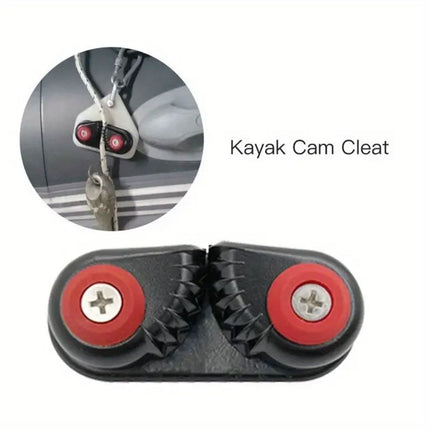 Rope Clamp Set 2PCS Aluminum Alloy Black Clip Plate Sailboat Kayak Canoe Outdoor
